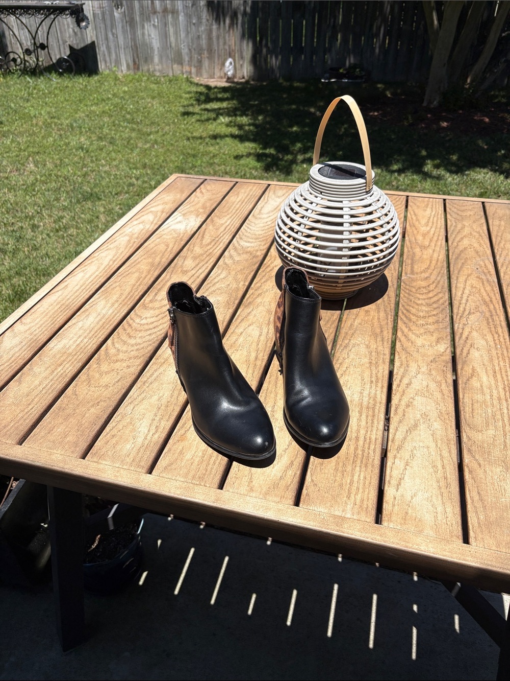 Esprit Black Leather Ankle Booties with Subtle Side Detail